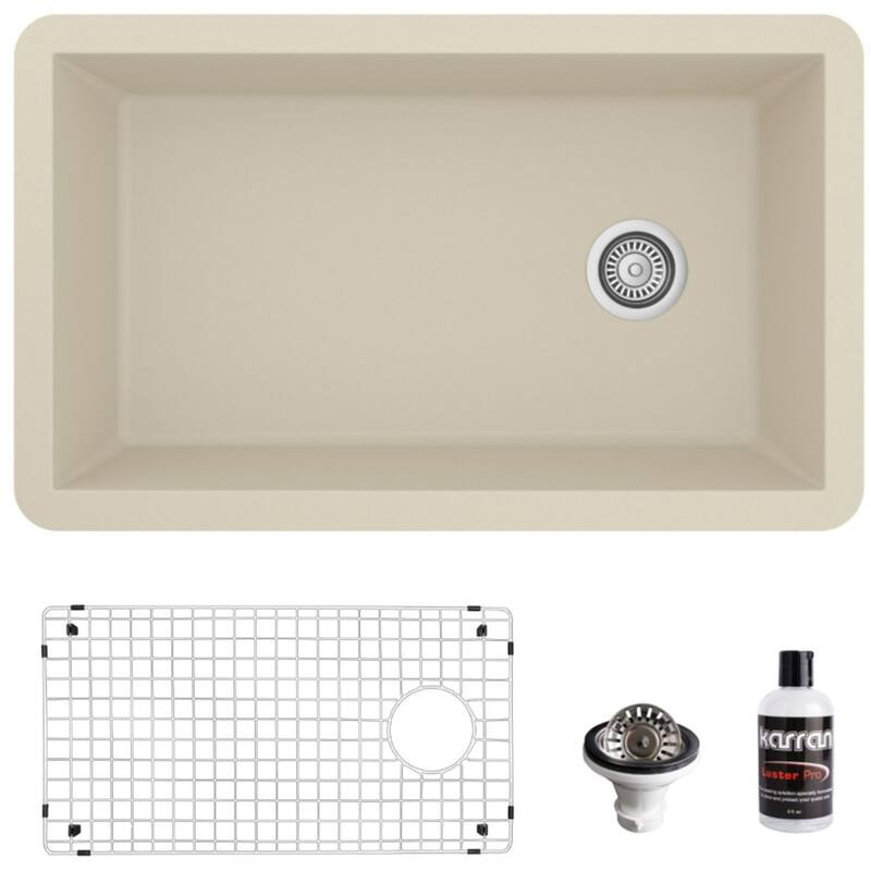 Karran USA QU-670-PK1 Quartz QU 31-3/4" Undermount Single Basin Quartz - Bisque