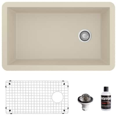 Karran USA QU-670-PK1 Quartz QU 31-3/4" Undermount Single Basin Quartz