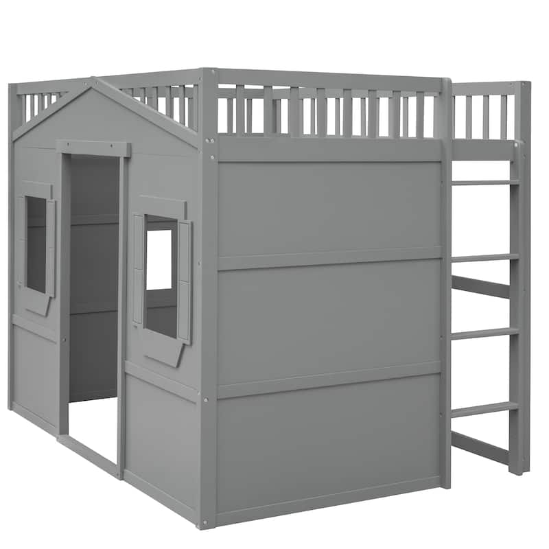 Castle Style Full Solid Pine Loft Bed