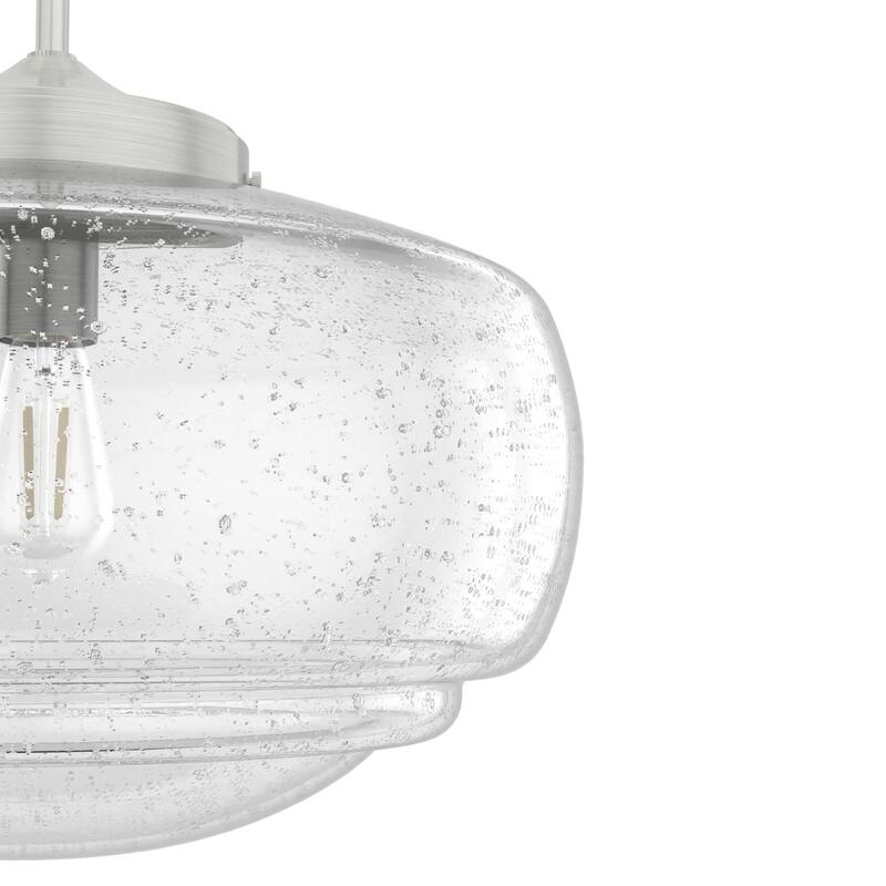 Hunter 16" Saddle Creek 1 Light Pendant / Semi-Flush Mount Ceiling Light - Entry, Kitchen Island, Dining Room - Schoolhouse