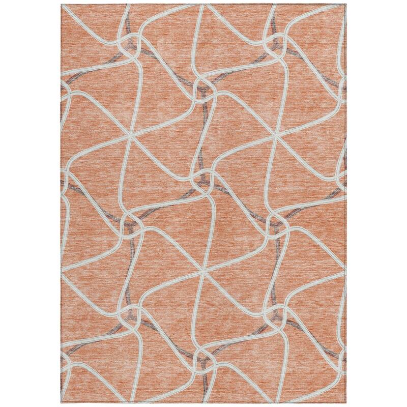 HomeRoots Geometric Contemporary Rectangle Outdoor Rug