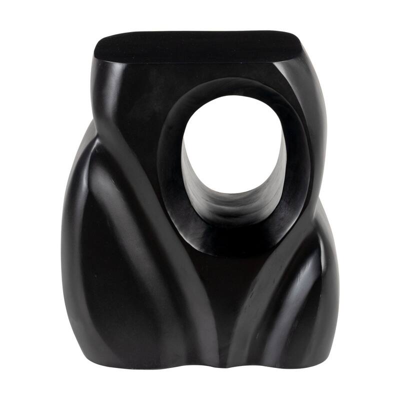 HomeRoots 16" Black Solid Wood Abstract Figurine End Table - 15' X '15.7' X '10