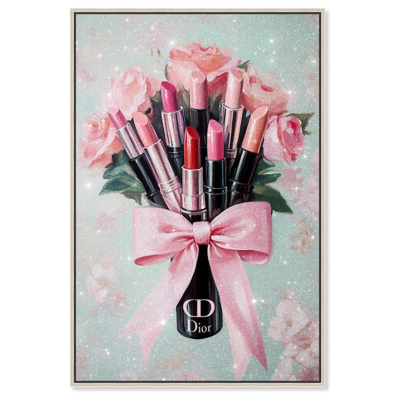 Petitie Bouquet of Lipsticks Canvas by Art Remedy - 20" x 30" - Silver