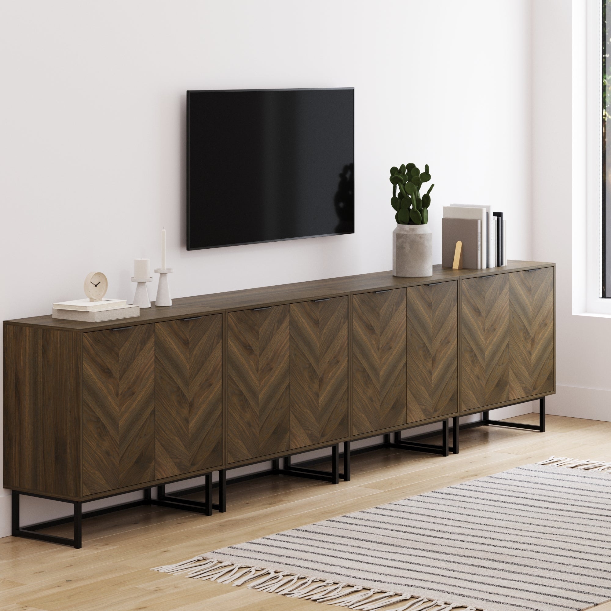 Nathan James Enloe Rustic Doors Metal Base Free Standing Modern