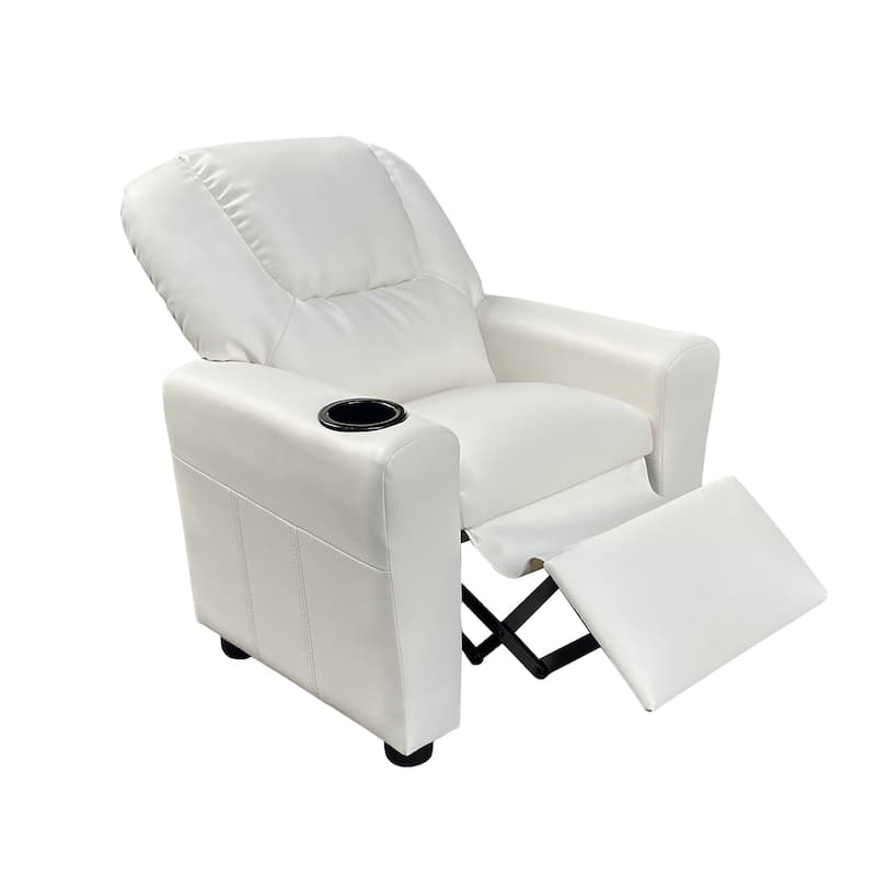 PU Leather Kids Recliner Chair with Cup Holder
