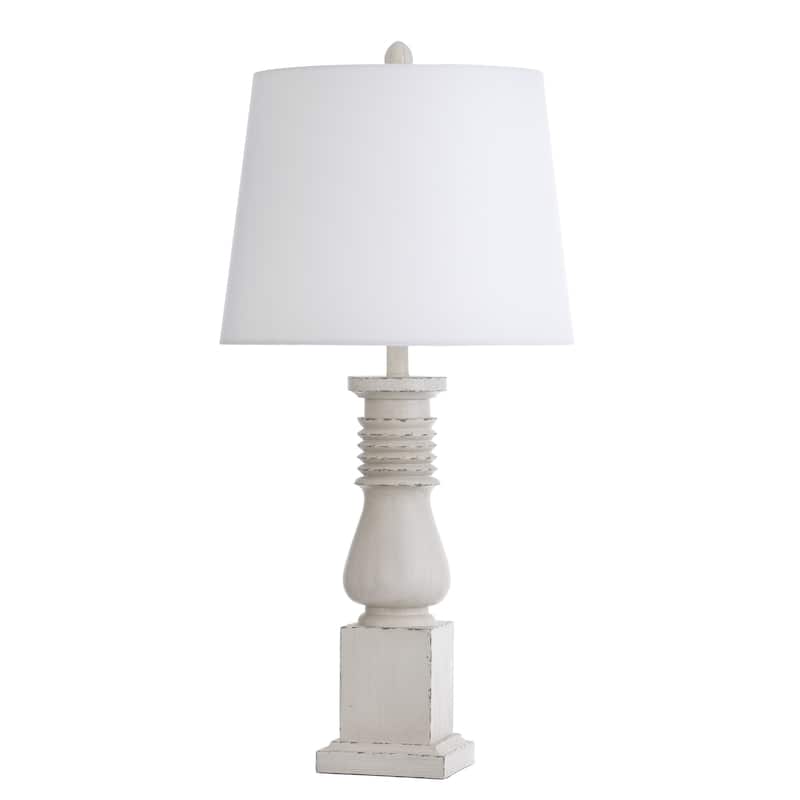 StyleCraft Old White Istress Turned Style Table Lamp - Old White