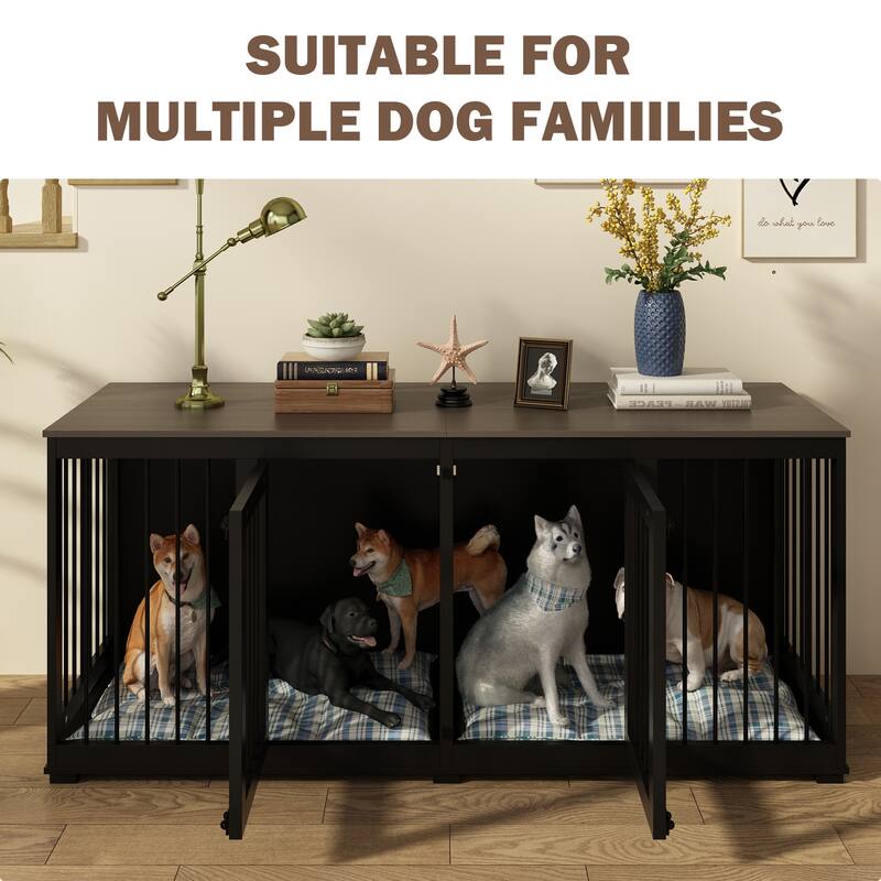 Multi-functional Pet Crate with Secure Locks - Versatile Color Console