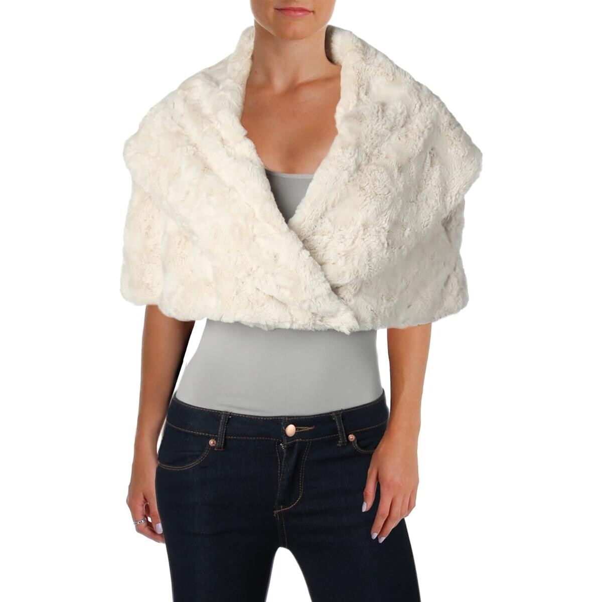 eliza j faux fur shawl