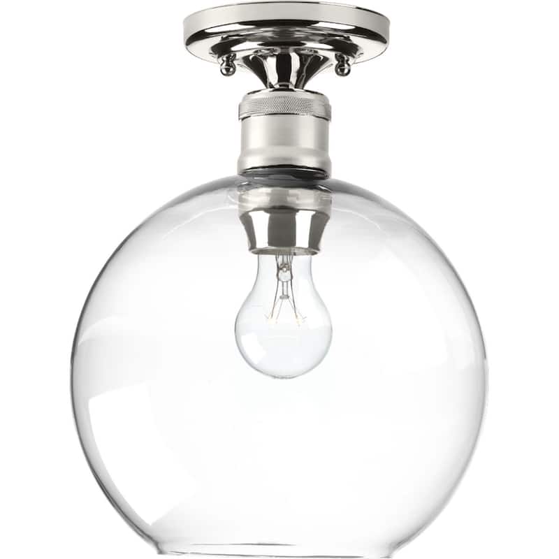 Hansford Collection 1-Light Polished Nickel Flushmount