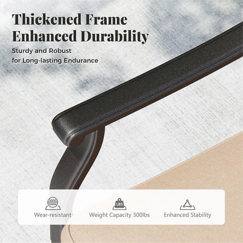 MAISON ARTS 7-Piece Patio Dining Set Metal E-coating of 6 Metal Chairs & 1 Umbrella Hole Metal Table with Wood-like table Top