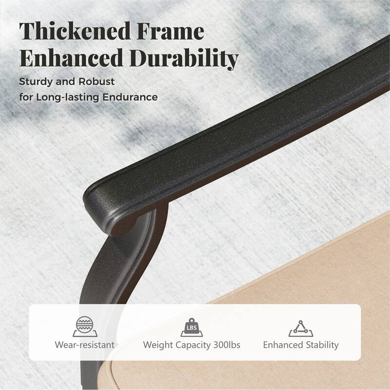 MAISON ARTS Patio Dining Chairs Set of 4 Stackable Chair Black E-coating Metal with Upgraded Back Pattern