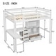 preview thumbnail 6 of 9, Full Size Wood Loft Bed with Desk, Storage shelves and Drawers, Built-in Ladder