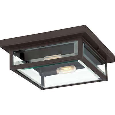 Quoizel Westover Clear Glass 2-light Outdoor Flushmount