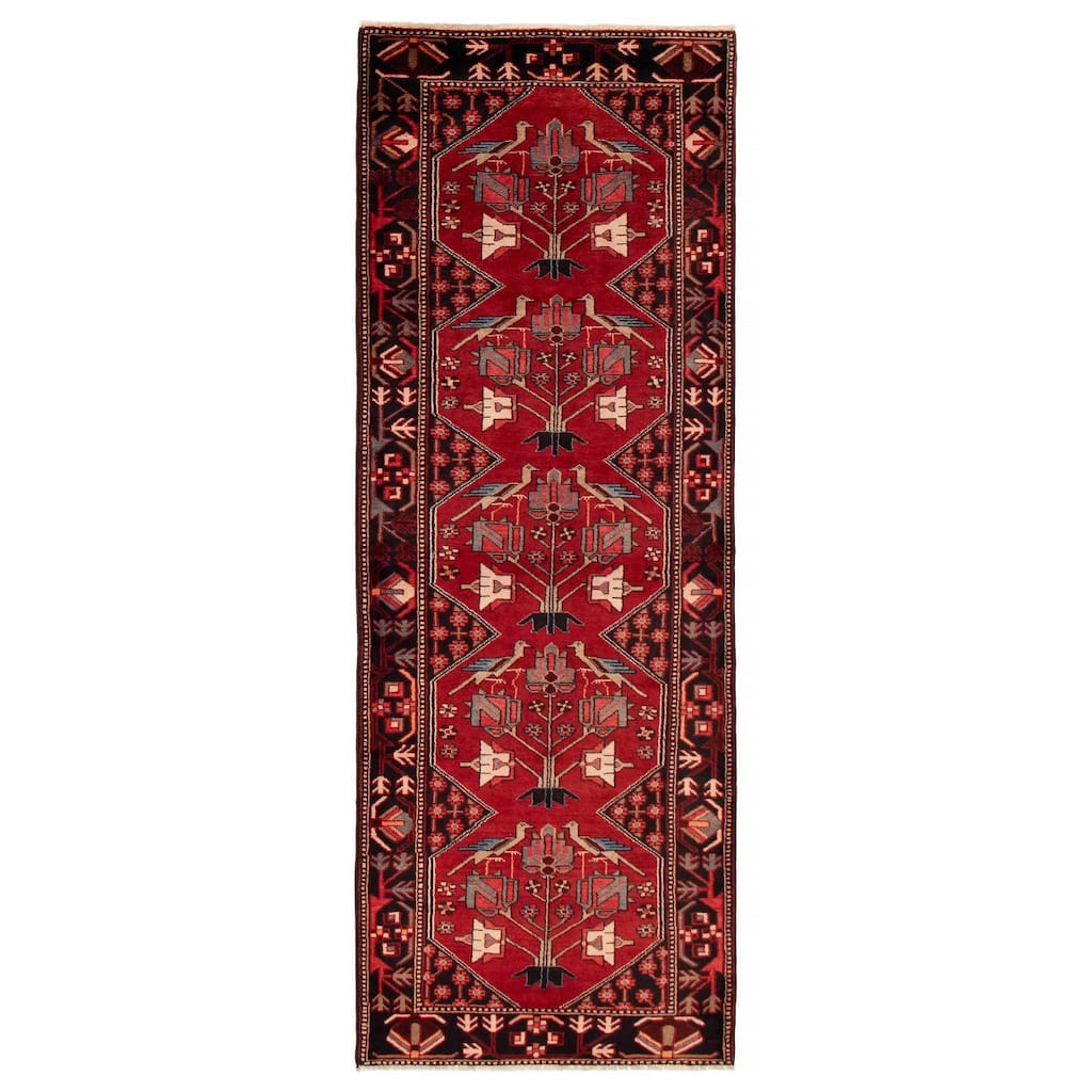 ECARPETGALLERY Hand-knotted Anadol Red Wool Rug - 3'6 x 9'6