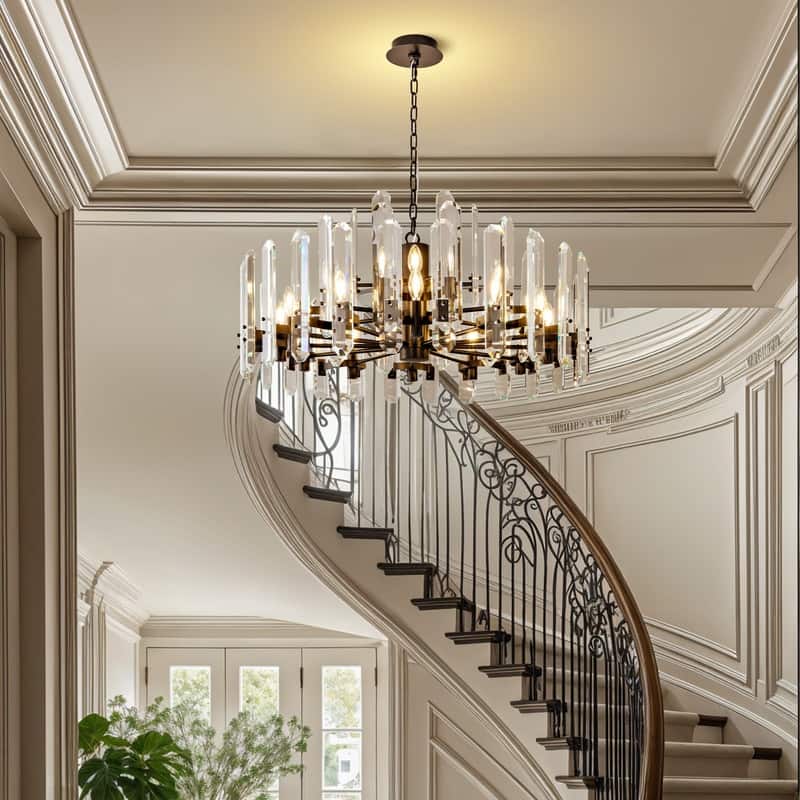 KAYLA 54in Modern Luxury Crystal Chandelier Lighting - LED Ceiling Light Fixture