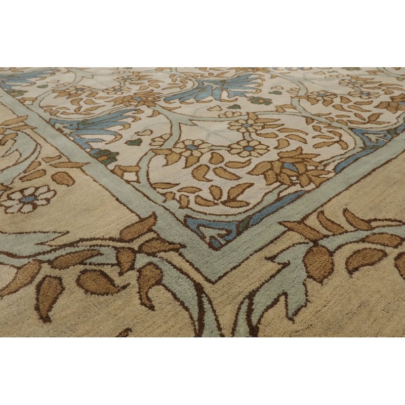Hand Tufted 100% Wool Arts & Crafts William Morris Beige Area Rug