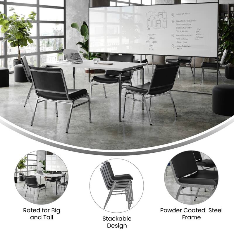 Big & Tall 1000 lb. Rated Fabric Stack Chair - 23.5"D x 24.25"W x 31.25"H