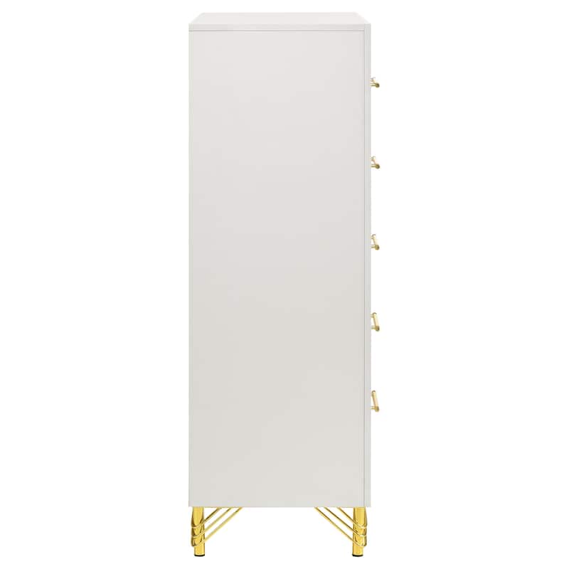 Lucia Modern Classic 5-drawer Bedroom Chest of Drawers White