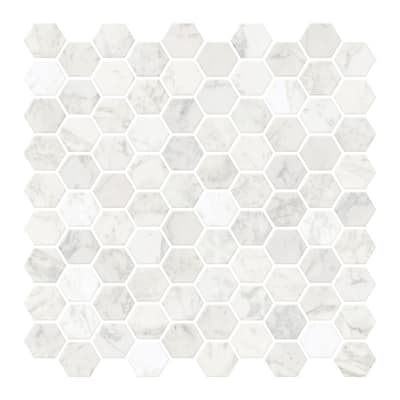 Hexagon Marble Peel & Stick Backsplash Tiles