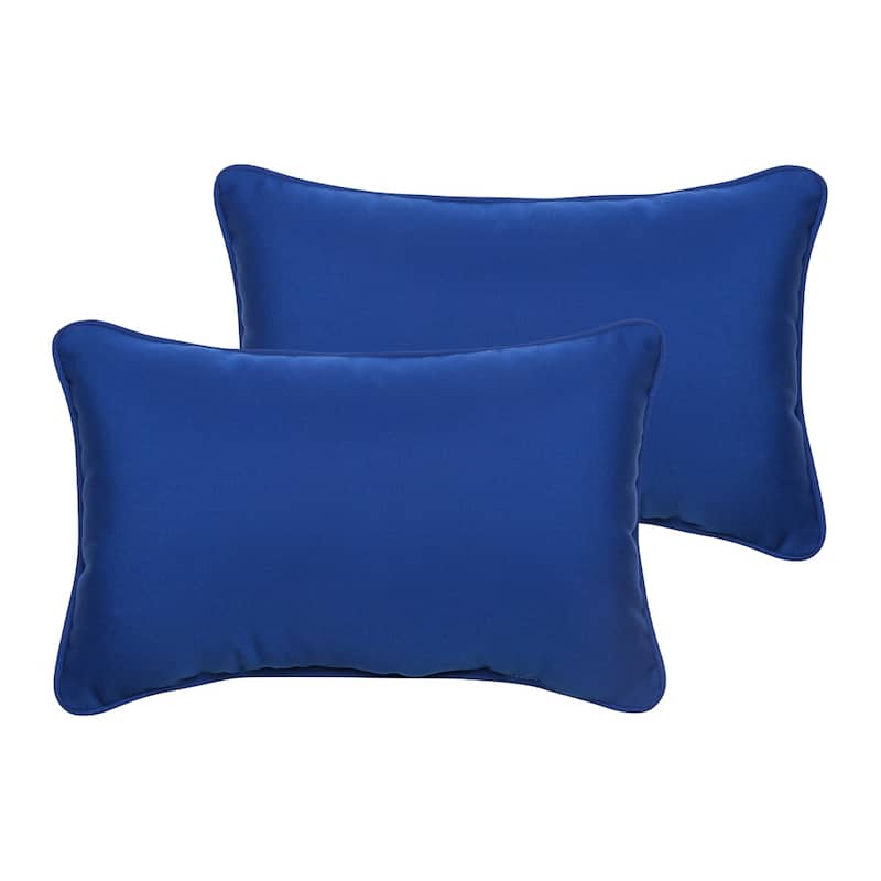 Sorra Home Sunbrella Canvas Indoor/Outdoor Corded Lumbar Pillows (Set of 2)