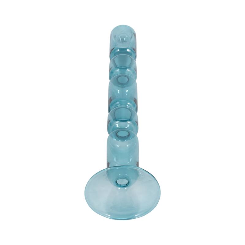Modern Candle Holder with Stacked Sculptural Glass Base