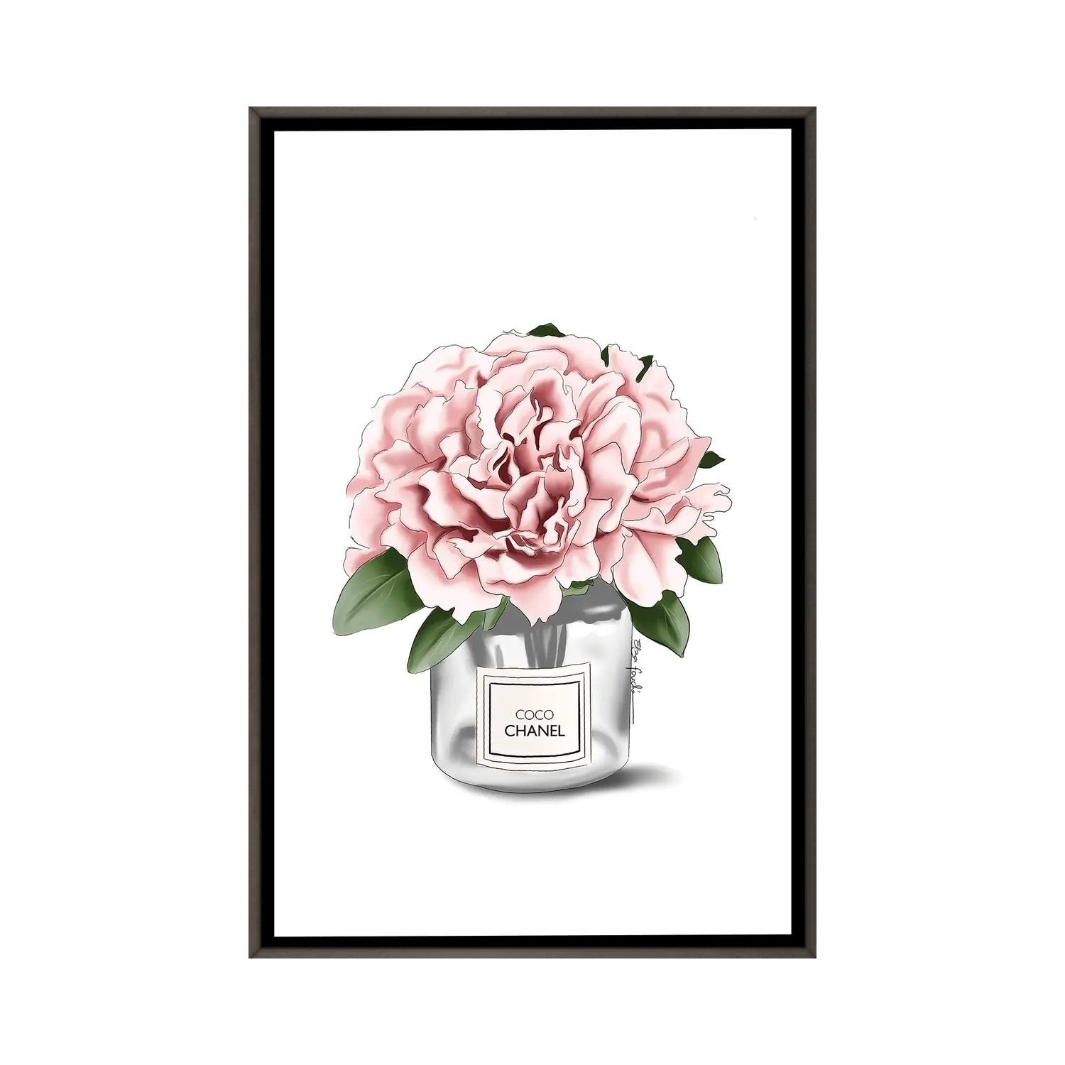 iCanvas Chanel Flower by Elza Fouche Framed - Bed Bath & Beyond - 37691309