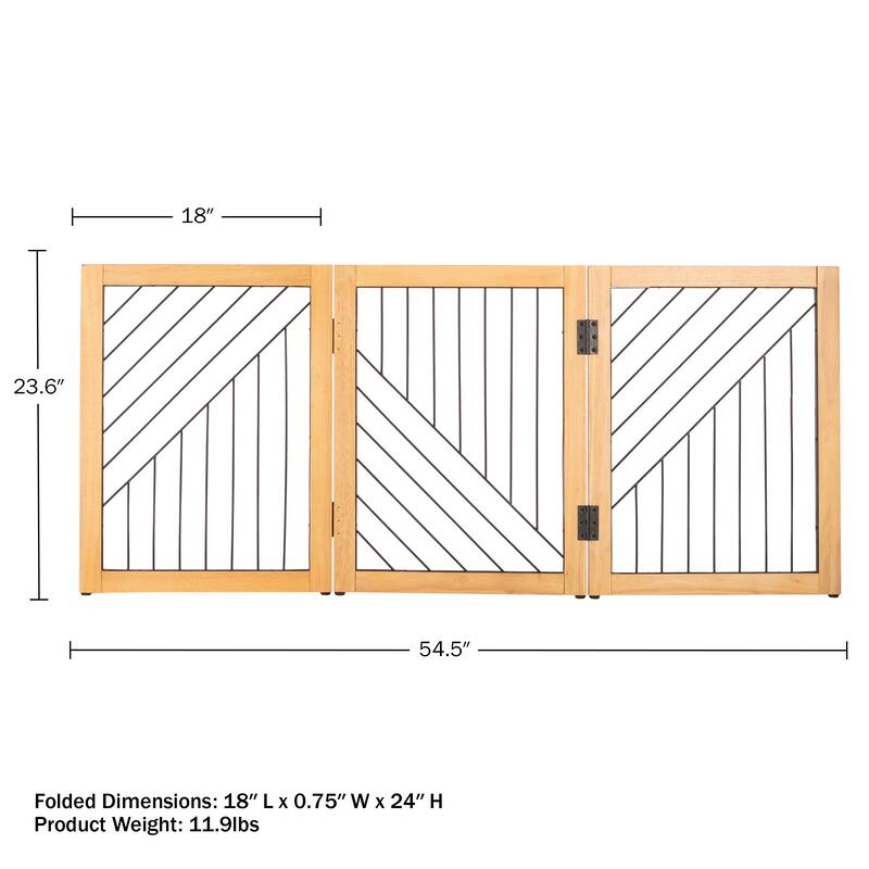 PETMAKER 3-Panel Foldable Pet Gate, Natural - N/A