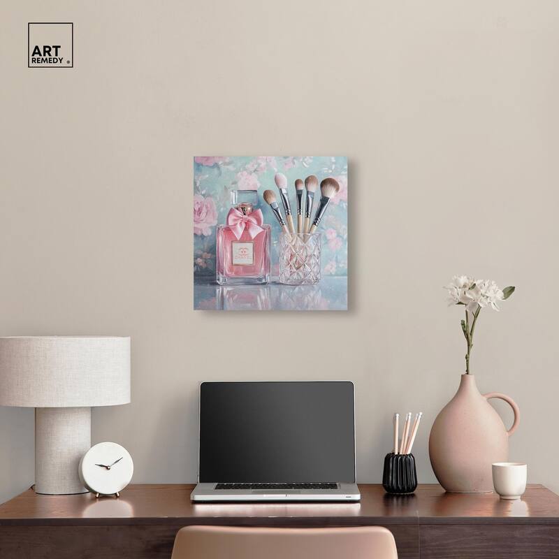 Love Dainty Perfume and Makeup Canvas by Art Remedy, Gallery Wrapped