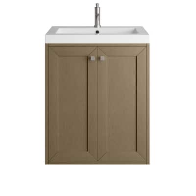 Chianti 24" Single Vanity, Walnut Whisper w/ White Composite Stone Top