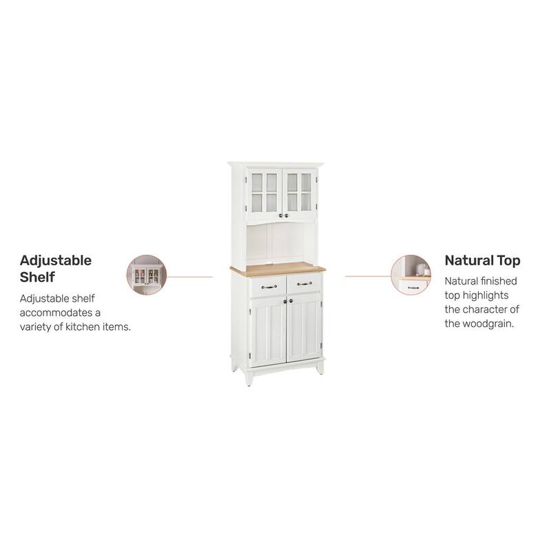 Homestyles Buffet Of Buffets Off-White Wood Buffet with Hutch - 31" x 16" x 72"