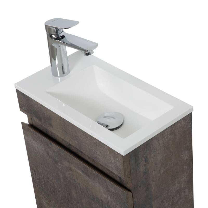 CASAINC 16" Wall Mounted Cabinet Vanity Set with Sink(2 Colors for Choosing)