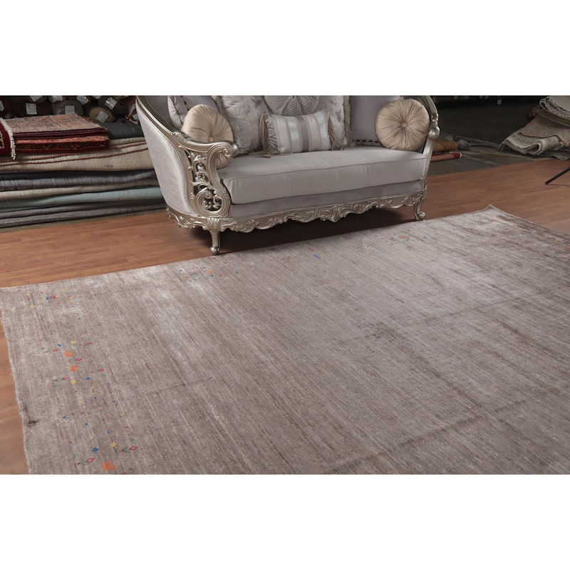 Hand Knotted Oriental 100% Wool Carpet Tribal Tribal Brown Gabbeh Area Rug - 11' 9'' X 8' 9''