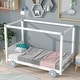 preview thumbnail 2 of 6, Modern Finish Style Twin Size Canopy Car-Shaped Platform Bed with Wheels and Slats
