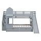 preview thumbnail 4 of 10, Full-Over-Full Castle Style Bunk Bed with 2 Drawers 3 Shelves and Slide