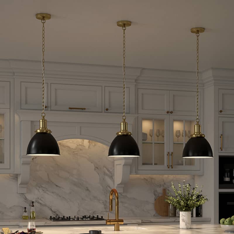Elodie 12" Wide Pendant with Metal Shade - 12" Wide