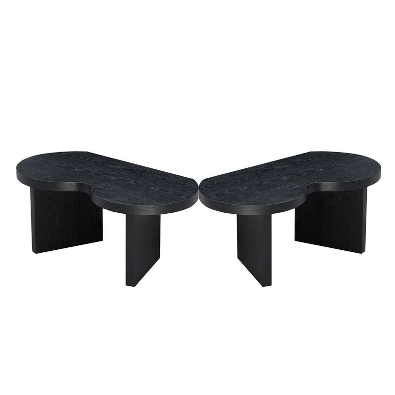 Living Room Coffee Table Centre Table with A Butterfly Shaped, Split Accent Table Console Table