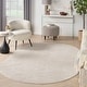 preview thumbnail 62 of 181, Nourison Essentials Solid Contemporary Indoor/Outdoor Area Rug 6' x 9' Oval - Ivory/Beige