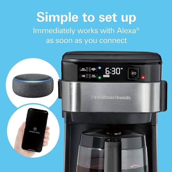 Works with Alexa Smart Coffee Maker, Programmable, 12 Cup Capacity, Black  and Stainless Steel (49350R) - On Sale - Bed Bath & Beyond - 40376965