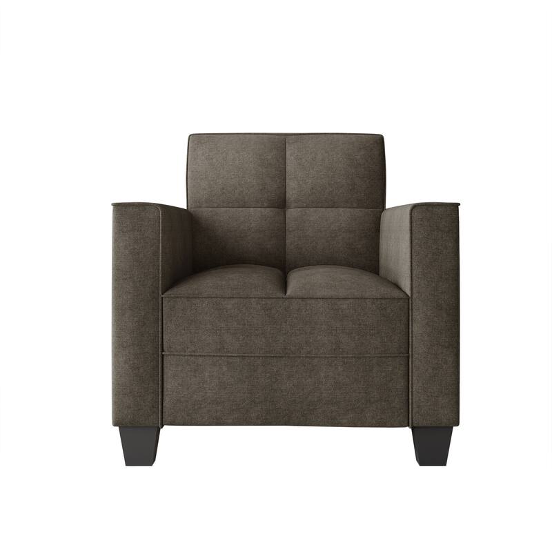 CraftPorch Chic Modern Linen Upholstered Chair - Brown