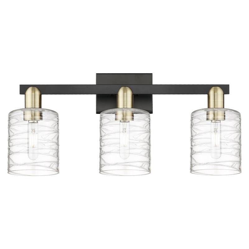 Innovations Lighting Endless Possibilities Arcadia - Cobbleskill - 3 Light 24" Bath Vanity Light - Deco Swirl/Black Antique Brass