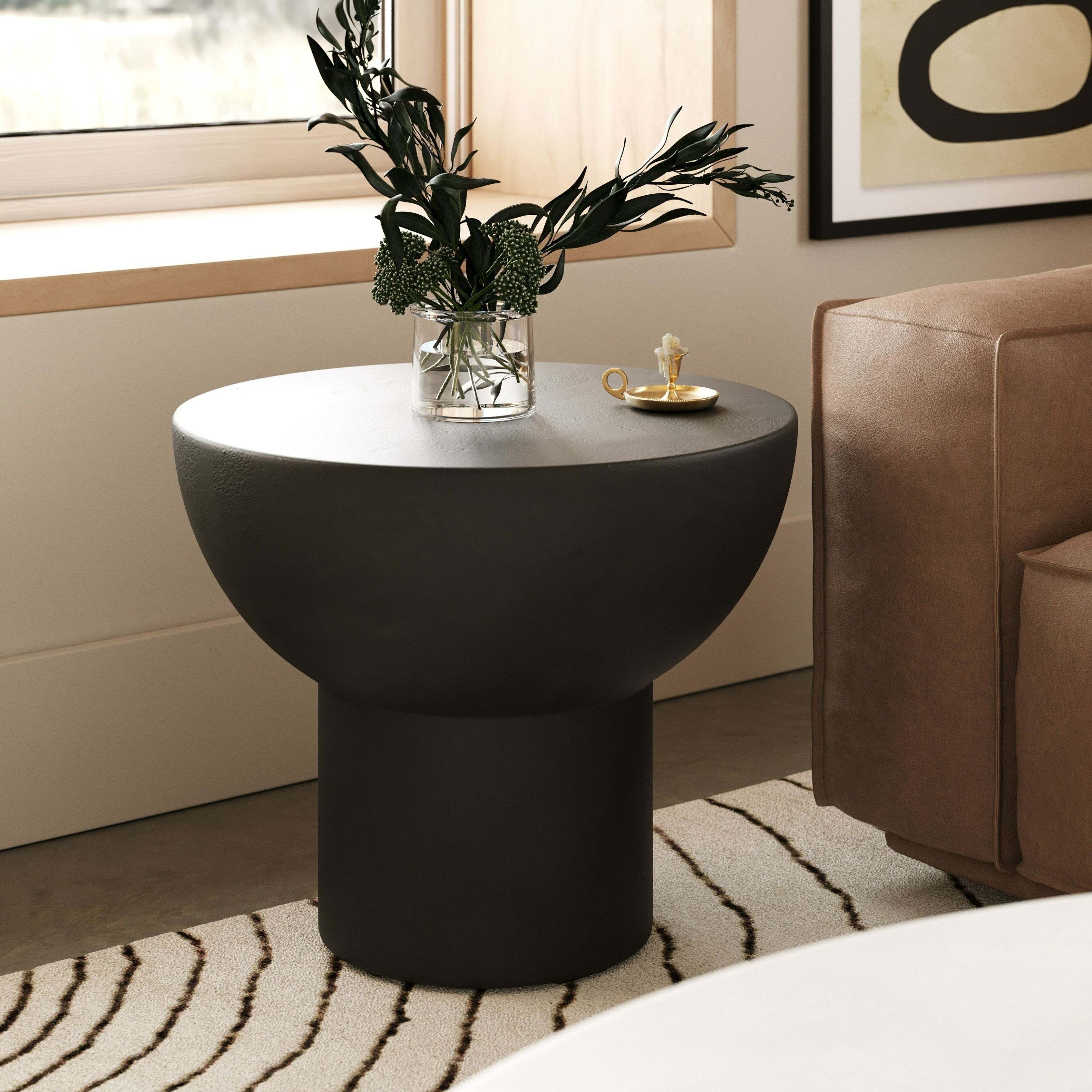 Modrest Fate Modern Black Concrete End Table