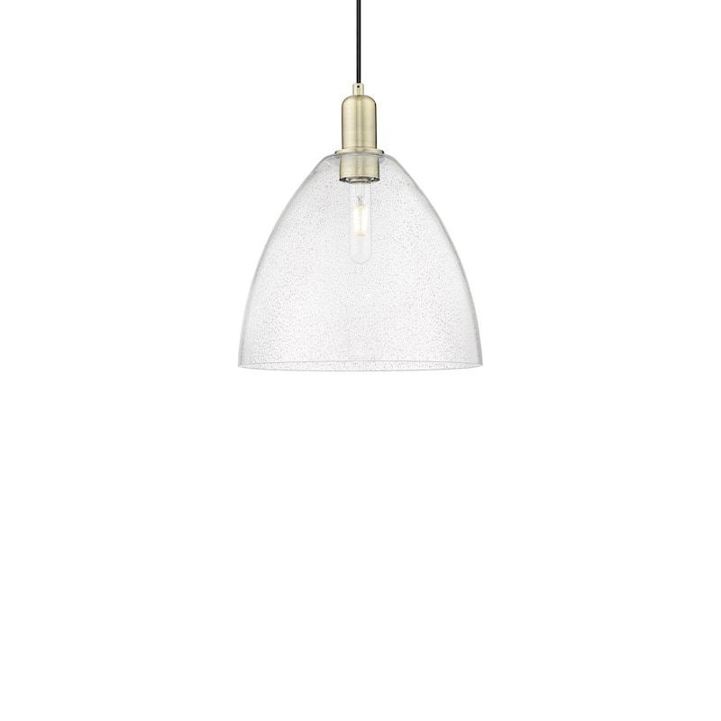 Innovations Lighting 716-1P-14-12 Bristol Pendant Bristol 12" Wide - Antique Brass / Seedy