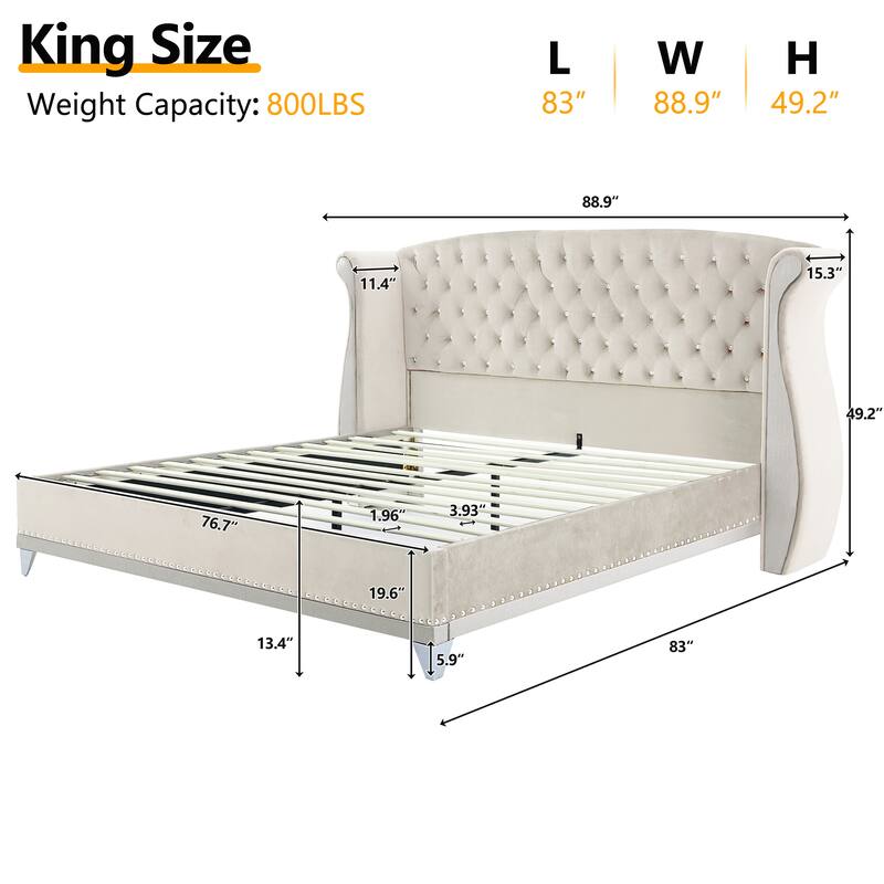 Christopher Knight Home-Eldora Upholstered Bed with Wingback