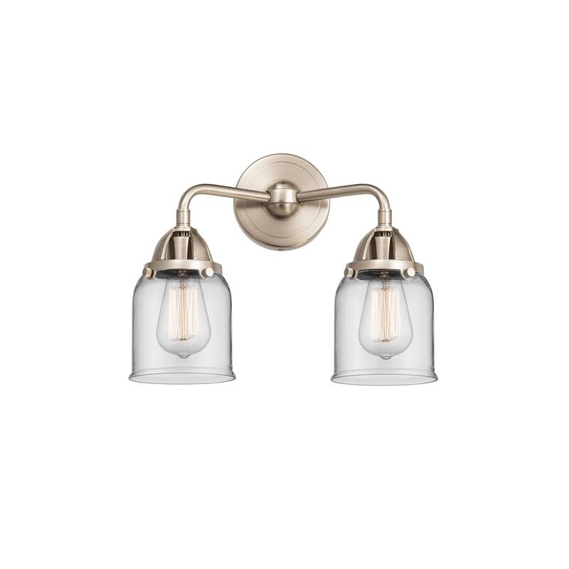 Innovations Lighting 288-2W-12-13 Bell Vanity Bell 2 Light 13" Wide - Brushed Satin Nickel / Clear