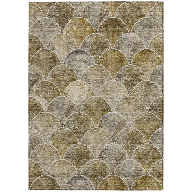 HomeRoots Abstract Transitional Rectangle Outdoor Rug