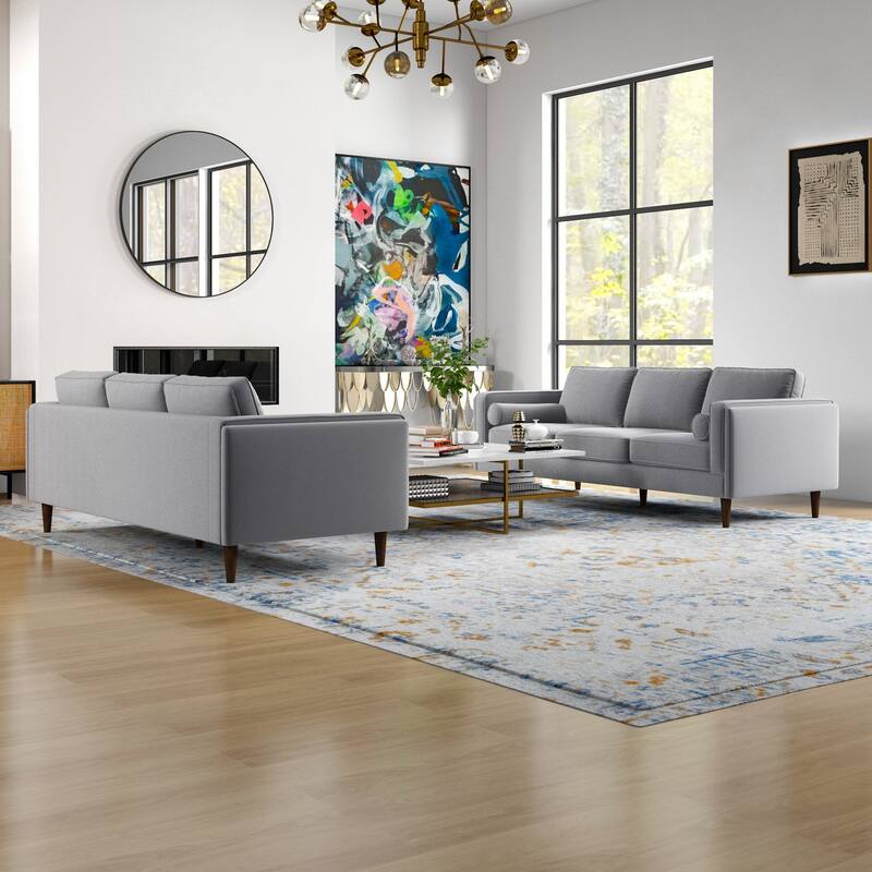 Fatih Mid Century Velvet Sofa Set