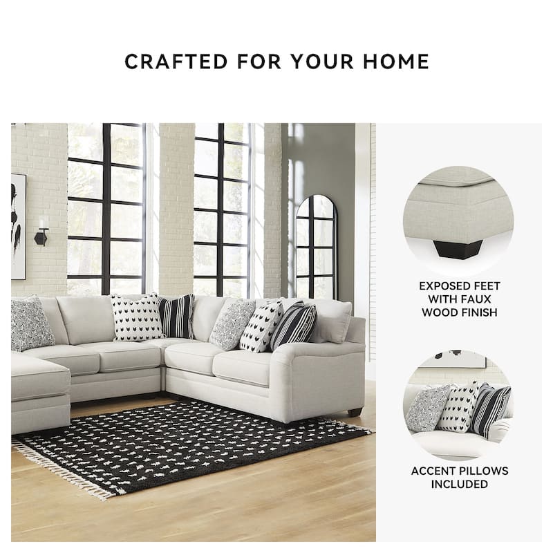 Signature Design by Ashley Huntsworth Dove Gray 4-Piece Sectional with Chaise - 128"W x 99"D x 38"H