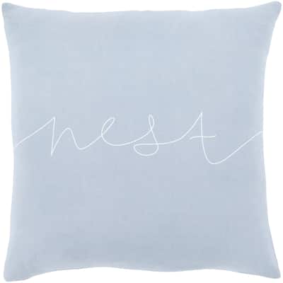 Artistic Weavers Roost Denim Blue "Nest" Feather Down Throw Pillow (20" x 20")