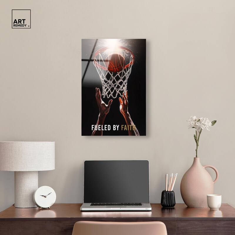 Fueled by Faith Basketball Acrylic by Art Remedy, Ready to Hang