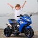 preview thumbnail 16 of 23, Christmas Gift: 12V Ride-On Motorcycle for Kids with Light-Up Wheels, Bluetooth, and Engine Sounds Blue
